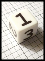 Dice : Dice - 6D - White with Large Numerals - Oct 2012 KC